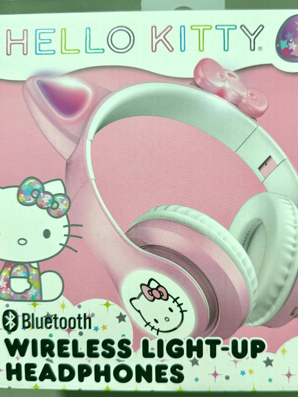 Hello Kitty Bluetooth Headphones Light Up Cat Ears Pink Sanrio Wireless NEW Box
